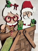 Load image into Gallery viewer, Santa Mrs Claus For The Flower Basket Interchangeable File SVG, Christmas, TINY Holiday, Tiered Tray, Glowforge, LuckyHeartDesignsCo