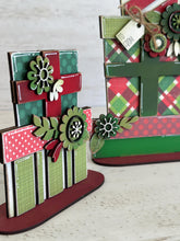 Load image into Gallery viewer, Layered Standing Floral Christmas Present File SVG, Holiday Gift, Flower, Birthday, Glowforge, LuckyHeartDesignsCo