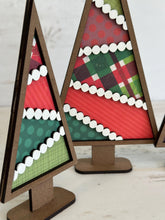 Load image into Gallery viewer, Triangle Standing Christmas Tree File SVG, Christmas mantle decor, Centerpiece, Farmhouse, glowforge, LuckyHeartDesignsCo