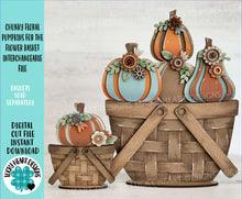 Load image into Gallery viewer, Chunky Floral Pumpkin For The Flower Basket Interchangeable File SVG, TINY, Fall Tiered Tray, Glowforge, LuckyHeartDesignsCo