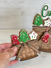 Load image into Gallery viewer, Cookies for Santa For The Flower Basket Interchangeable File SVG TINY Holiday Christmas Ornaments, Tiered Tray Glowforge LuckyHeartDesignsCo