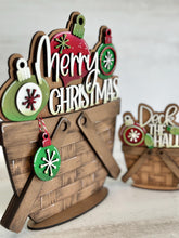 Load image into Gallery viewer, Merry Christmas For The Flower Basket Interchangeable File SVG, TINY Holiday, Ornaments, Tiered Tray, Glowforge, LuckyHeartDesignsCo