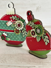 Load image into Gallery viewer, Chunky Floral Christmas Ornaments File SVG, Flower, Holiday Decor Glowforge, LuckyHeartDesignsCo