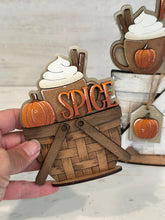 Load image into Gallery viewer, Pumpkin Spice For The Flower Basket Interchangeable File SVG, TINY, Leaf, Fall Farm Tiered Tray, Glowforge, LuckyHeartDesignsCo