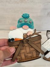 Load image into Gallery viewer, Winter Gnome For The Flower Basket Interchangeable File SVG, TINY, Snowman, Holiday, Christmas Tiered Tray, Glowforge, LuckyHeartDesignsCo