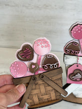 Load image into Gallery viewer, Chocolate Valentine For The Flower Basket Interchangeable File SVG, TINY, Floral, Sweets, Candy, Tiered Tray, Glowforge, LuckyHeartDesignsCo