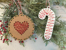 Load image into Gallery viewer, String Craft Christmas Ornament File SVG, Kids, Children, Candy Cane, Santa, Tree, Merry, Farmhouse, Holiday Glowforge, LuckyHeartDesignsCo