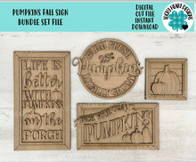 Load image into Gallery viewer, Pumpkin Fall Sign Sign Bundle Set File SVG, Glowforge, Farmhouse, Farm, Picking, Patch, Gourd, LuckyheartDesignsCo