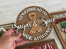 Load image into Gallery viewer, Gingerbread Sign Bundle Set File SVG, Glowforge, House, Man, Bakery, Holiday, Rudolph, North Pole, Santa, LuckyHeartDesignsCo