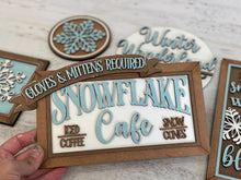 Load image into Gallery viewer, Snowflake Sign Bundle Set File SVG, Glowforge Winter Snowflake, Cocoa, LuckyheartDesignsCo