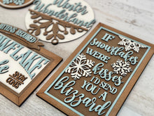 Load image into Gallery viewer, Snowflake Sign Bundle Set File SVG, Glowforge Winter Snowflake, Cocoa, LuckyheartDesignsCo