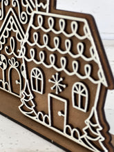 Load image into Gallery viewer, Gingerbread Simple Standing House Christmas File SVG, Glowforge, Santa Village, LuckyHeartDesignsCO