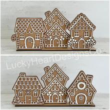Load image into Gallery viewer, Gingerbread Simple Standing House Christmas File SVG, Glowforge, Santa Village, LuckyHeartDesignsCO