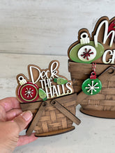 Load image into Gallery viewer, Merry Christmas For The Flower Basket Interchangeable File SVG, TINY Holiday, Ornaments, Tiered Tray, Glowforge, LuckyHeartDesignsCo