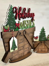 Load image into Gallery viewer, Holiday Wishes For The Flower Basket Interchangeable File SVG, TINY Holiday, Tree, Presents, Tiered Tray, Glowforge, LuckyHeartDesignsCo