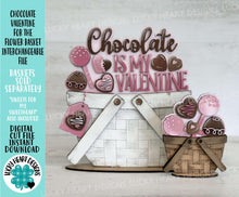 Load image into Gallery viewer, Chocolate Valentine For The Flower Basket Interchangeable File SVG, TINY, Floral, Sweets, Candy, Tiered Tray, Glowforge, LuckyHeartDesignsCo