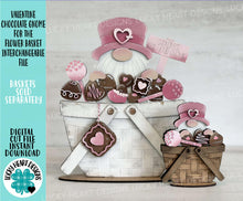 Load image into Gallery viewer, Valentine Chocolate Gnome For The Flower Basket Interchangeable File SVG, TINY, Sweets, Candy, Tiered Tray, Glowforge, LuckyHeartDesignsCo