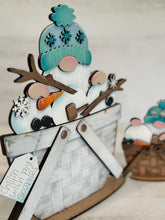 Load image into Gallery viewer, Winter Gnome For The Flower Basket Interchangeable File SVG, TINY, Snowman, Holiday, Christmas Tiered Tray, Glowforge, LuckyHeartDesignsCo