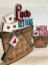 Load image into Gallery viewer, Love Letters For The Flower Basket Interchangeable File SVG, TINY, Floral, Stamp, Valentine, Tiered Tray, Glowforge, LuckyHeartDesignsCo