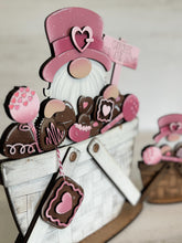 Load image into Gallery viewer, Valentine Chocolate Gnome For The Flower Basket Interchangeable File SVG, TINY, Sweets, Candy, Tiered Tray, Glowforge, LuckyHeartDesignsCo