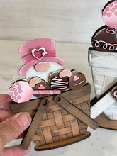 Load image into Gallery viewer, Valentine Chocolate Gnome For The Flower Basket Interchangeable File SVG, TINY, Sweets, Candy, Tiered Tray, Glowforge, LuckyHeartDesignsCo
