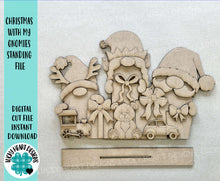 Load image into Gallery viewer, Christmas With My Gnomies Standing File SVG, Gnome, Santa, Rudolph, Elf, Present, Reindeer, Glowforge, LuckyHeartDesignsCo