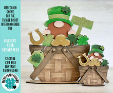 Load image into Gallery viewer, Leprechaun Gnome For The Flower Basket Interchangeable File SVG TINY St. Patrick's Day, Lucky Horseshoe Clover Glowforge LuckyHeartDesignsCo