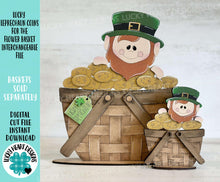 Load image into Gallery viewer, Lucky Leprechaun Coins For The Flower Basket Interchangeable File SVG TINY St. Patrick's Day, Horseshoe Clover Glowforge LuckyHeartDesignsCo
