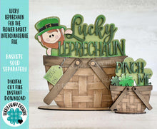 Load image into Gallery viewer, Lucky Leprechaun For The Flower Basket Interchangeable File SVG TINY St. Patrick's Day, Horseshoe Clover Glowforge LuckyHeartDesignsCo