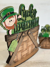 Load image into Gallery viewer, Lucky Leprechaun For The Flower Basket Interchangeable File SVG TINY St. Patrick's Day, Horseshoe Clover Glowforge LuckyHeartDesignsCo