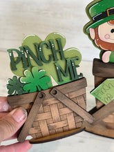 Load image into Gallery viewer, Lucky Leprechaun For The Flower Basket Interchangeable File SVG TINY St. Patrick's Day, Horseshoe Clover Glowforge LuckyHeartDesignsCo
