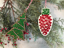 Load image into Gallery viewer, String Craft Christmas Ornament File SVG, Kids, Children, Candy Cane, Santa, Tree, Merry, Farmhouse, Holiday Glowforge, LuckyHeartDesignsCo