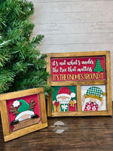 Load image into Gallery viewer, Gnome For The Holidays Interchangeable Leaning Sign File SVG, Glowforge Santa, Elf, Elves, Reindeer, Tiered Tray Signs, LuckyHeartDesignsCo