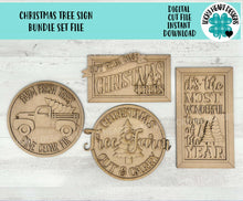 Load image into Gallery viewer, Christmas Tree Sign Bundle Set File SVG, Glowforge, Holiday, Tree Farm, Santa, LuckyHeartDesignsCo
