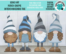 Load image into Gallery viewer, Long Hat Porch Gnome Interchangeable File SVG, BODIES, Holiday, Seasonal, Christmas, Halloween, Fall, Glowforge, LuckyHeartDesignsCo