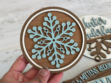 Load image into Gallery viewer, Snowflake Sign Bundle Set File SVG, Glowforge Winter Snowflake, Cocoa, LuckyheartDesignsCo