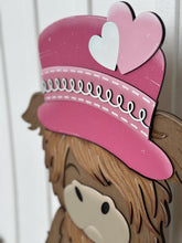 Load image into Gallery viewer, Porch Highland Valentines Day Interchangeable Hats File SVG, (hat only) Seasonal, Cow, Holiday Farm Snowman, Glowforge, LuckyHeartDesignsCo