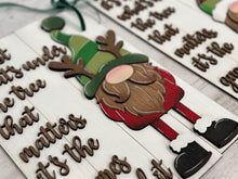 Load image into Gallery viewer, Christmas Gnome Reindeer Santa Door Hanger File SVG, Glowforge, Holiday, Presents, LuckyHeartDesignsCo