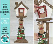 Load image into Gallery viewer, Christmas Gnome for the Birdhouse Interchangeable File SVG, Presents Santa Seasonal, Holiday Shapes, Glowforge, Laser, LuckyHeartDesignsCo