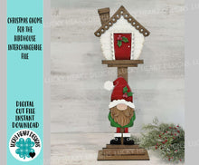 Load image into Gallery viewer, Gnome Santa for the Birdhouse Interchangeable File SVG, Presents Christmas Seasonal, Holiday Shapes, Glowforge, Laser, LuckyHeartDesignsCo