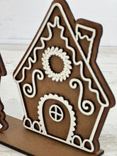 Load image into Gallery viewer, Gingerbread Simple Standing House Christmas File SVG, Glowforge, Santa Village, LuckyHeartDesignsCO