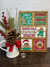 Load image into Gallery viewer, Gingerbread Kisses Interchangeable Leaning Sign File SVG, Glowforge, Bakery, Christmas, LuckyHeartDesignsCO