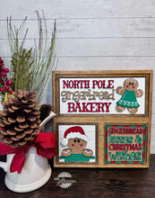 Load image into Gallery viewer, Gingerbread Kisses Interchangeable Leaning Sign File SVG, Glowforge, Bakery, Christmas, LuckyHeartDesignsCO