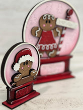 Load image into Gallery viewer, Gingerbread Man Christmas Snow Globe Interchangeable File SVG, TINY, Glowforge, Holiday, Shapes, Tiered Tray LuckyHeartDesignsCo