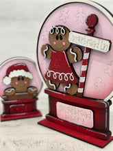 Load image into Gallery viewer, Gingerbread Man Christmas Snow Globe Interchangeable File SVG, TINY, Glowforge, Holiday, Shapes, Tiered Tray LuckyHeartDesignsCo