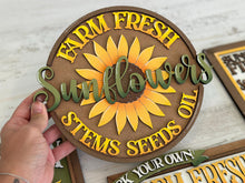 Load image into Gallery viewer, Sunflower Sign Bundle Set File SVG, Glowforge, Spring, Flower, Floral, Fall, Door Hanger, LuckyHeartDesignsCo