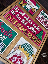 Load image into Gallery viewer, Gnome For The Holidays Interchangeable Leaning Sign File SVG, Glowforge Santa, Elf, Elves, Reindeer, Tiered Tray Signs, LuckyHeartDesignsCo