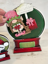 Load image into Gallery viewer, Gnome Christmas Snow Globe Interchangeable File SVG, TINY, Elf, Presents, Glowforge, Santa, Tiered Tray LuckyHeartDesignsCo