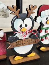 Load image into Gallery viewer, Penguin Christmas Quick Standing Tiered Tray File SVG, Glowforge Candy Cane, Reindeer, Rudolph, Santa, Tier Tray, LuckyHeartDesignsCo