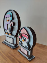 Load image into Gallery viewer, Penguin Christmas Snow Globe Interchangeable File SVG, TINY, Presents, Candy Cane, Glowforge, Santa, Tiered Tray LuckyHeartDesignsCo